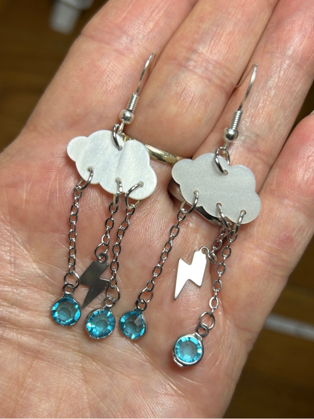 3/$25 Cloud & Lightning Dangle Earrings